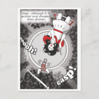 'Billiger & schneller als Scheidung' Postkarte