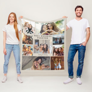 Billiges Foto Blanket Collage Moderne BESTE FREUND Fleecedecke