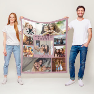 Billiges Foto Blanket Collage Moderne BESTE FREUND Fleecedecke