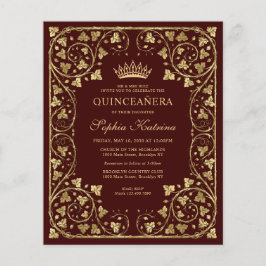 Billiges Vintages Burgundy Red Gold Tiara Quincean Flyer