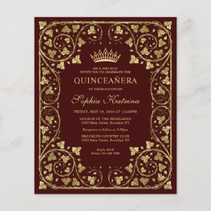 Billiges Vintages Burgundy Red Gold Tiara Quincean Flyer