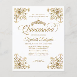 Billiges Vintages Weißes Tiara-Rahmen Quinceanera Flyer