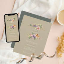 Billigflorale Einladungen Boho Wildblumen