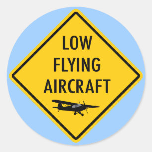 Billigflugzeug - Verkehrszeichen Runder Aufkleber