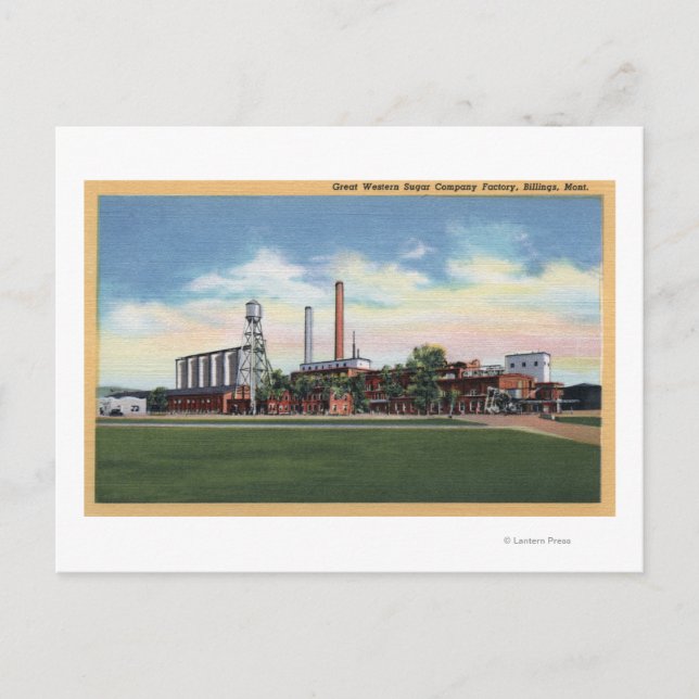 Billings, Montana - Great Western Sugar Company Postkarte (Vorderseite)