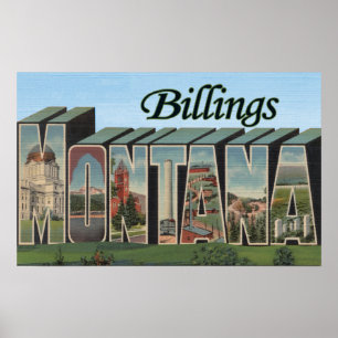 Billings, Montana - Große Briefmarkenszenen Poster