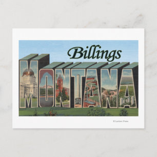 Billings, Montana - Große Briefmarkenszenen Postkarte