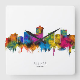 Billings Montana Skyline Quadratische Wanduhr