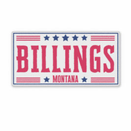 BILLINGS MONTANA Stars & Streifen Aufkleber