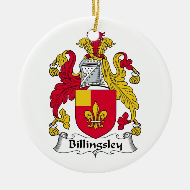 Billingsley Familienwappen Keramikornament (Vorne)