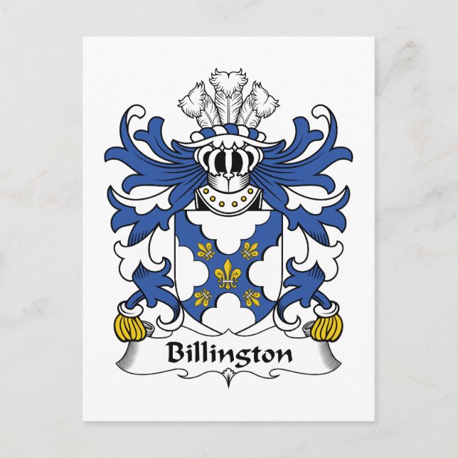 Billington Familienwappen Postkarte (Vorderseite)
