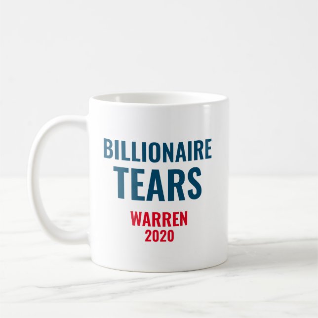 Billionaire Tears Elizabeth Warren 2020 Kaffeetasse (Links)