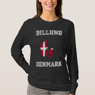 Billund Dänemark Vintage Dänemark Flagge Karte T-Shirt