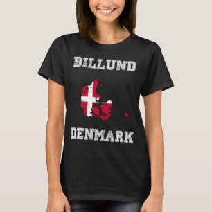 Billund Dänemark Vintage Dänemark Flagge Karte T-Shirt