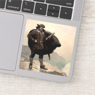 Billy Bones, Treasure Island von N. C. Wyeth Aufkleber