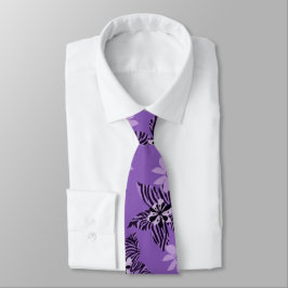 Billy Bong Hawaiian - Lila Passion Blume Satin Krawatte