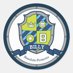 Billy Buchstabe B Namensbedeutung Heraldik Schild Runder Aufkleber