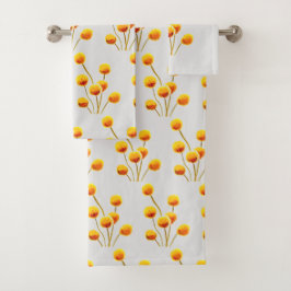 Billy Button gelbe Blumen modern Badhandtuch Set
