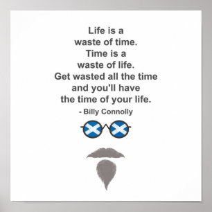 Billy Connolly Brillen und Zitat Poster