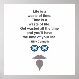 Billy Connolly Brillen und Zitat Poster