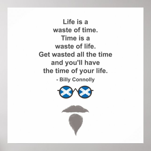 Billy Connolly Brillen und Zitat Poster (Vorne)