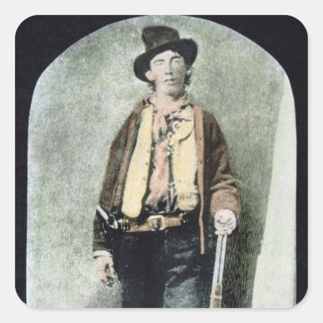 Billy das Kind (farbiger Stich) Quadratischer Aufkleber (Vorderseite)