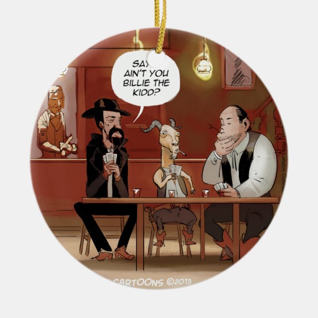 Billy, das Kind? Funny Goat Cartoon Keramik Ornament (Vorne)