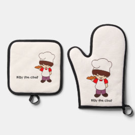 Billy der Chef Masterchef Druck Ofenhandschuh & Topflappen-Set
