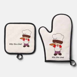Billy der Chef Masterchef Druck  Ofenhandschuh & Topflappen-Set