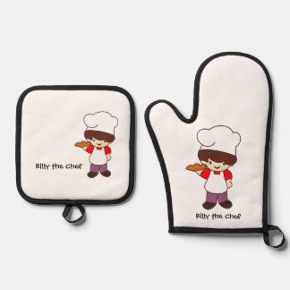 Billy der Chef Masterchef Druck  Ofenhandschuh & Topflappen-Set