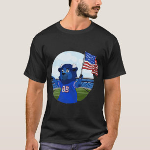 Billy die Buffalo Holding American Flag Sticker T-Shirt
