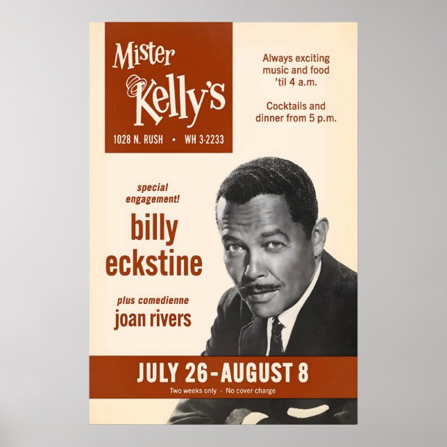 Billy Eckstine Jazzplakat - Mister Kelly's Poster (Vorne)