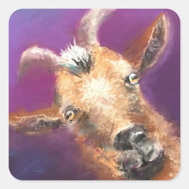 Billy Goat Eyes Quadratischer Aufkleber (Vorderseite)