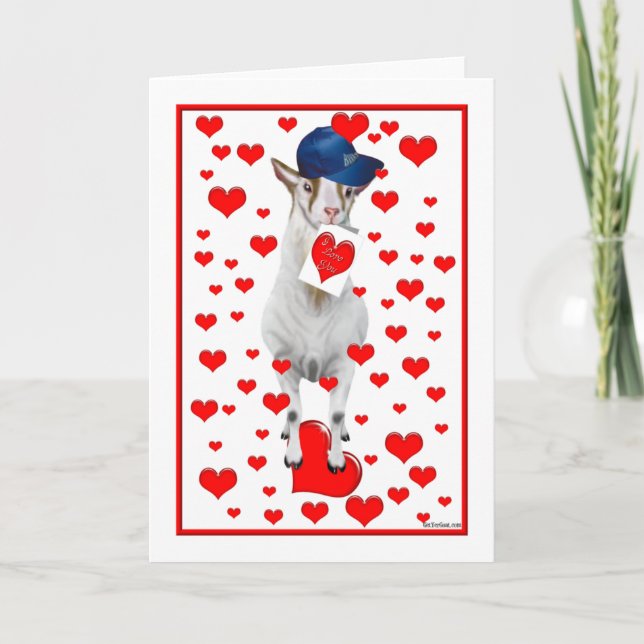 Billy Goat Valentine Card Feiertagskarte (Vorderseite)