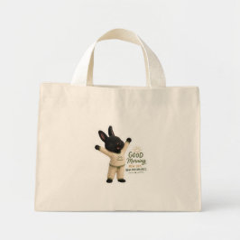 Billy Morgen Stretch Niedlicher Schwarzer Rex-Hase Mini Stoffbeutel