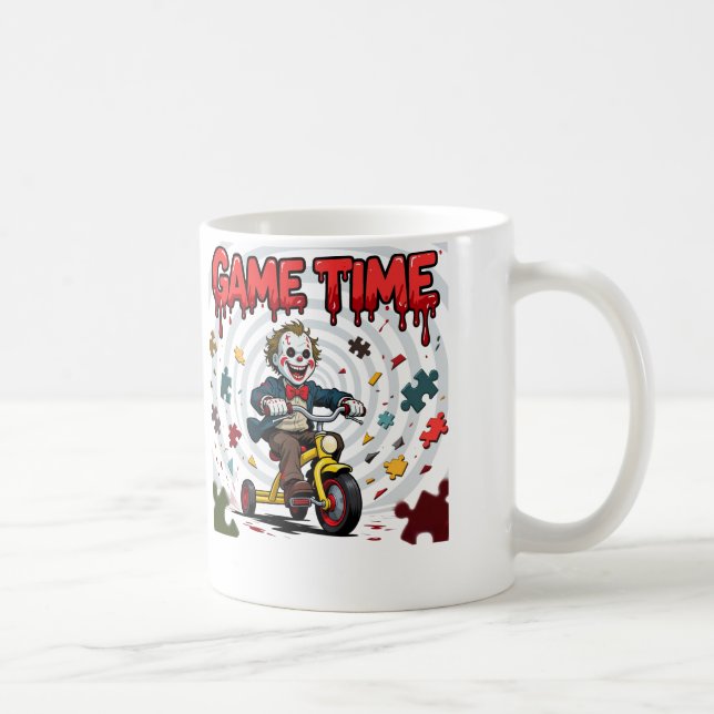 Billy Puppet Saw Movie Horror Cartoon Art Kaffeetasse (Rechts)