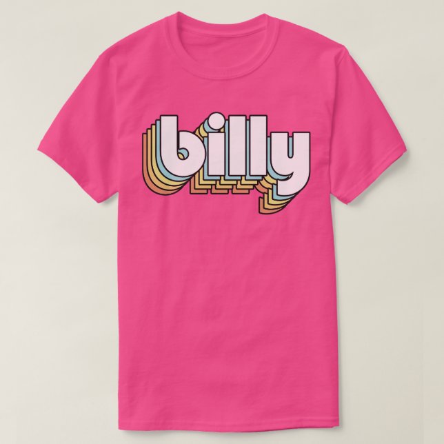 Billy Retro Rainbow Typografie Faded Style T-Shirt (Design vorne)