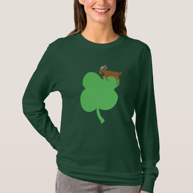 Billy Swags St. Patricks Day Goat Themed Long  T-Shirt (Vorderseite)