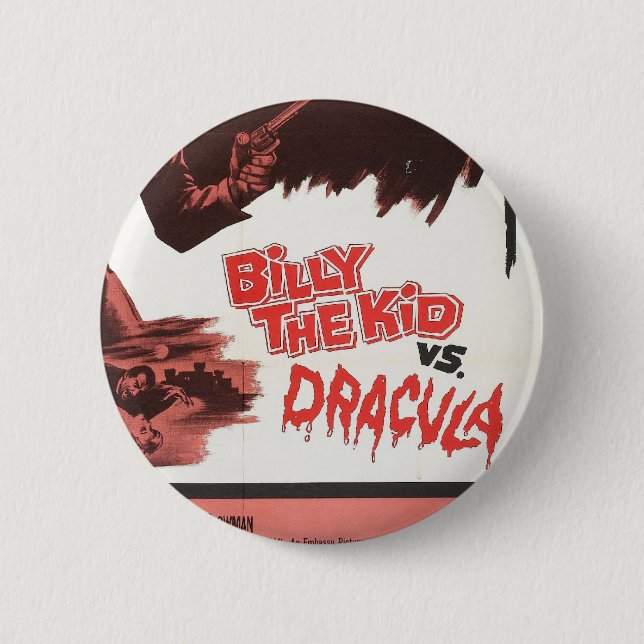 Billy the Kid gegen Dracula Tag Button (Vorderseite)