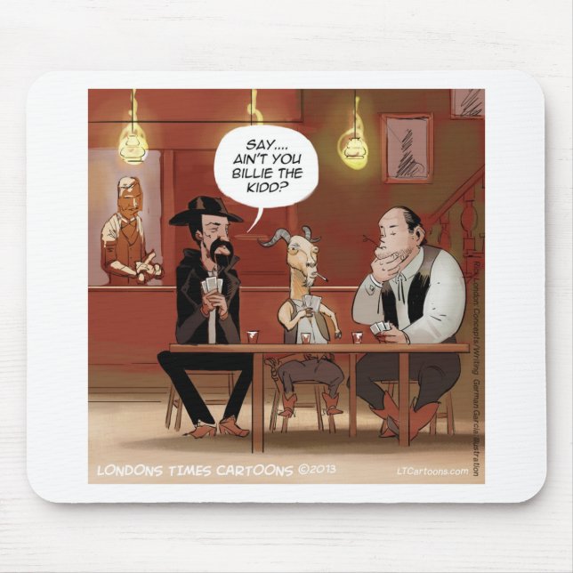 Billy The Kid? Lustige Ziegen Cartoon Mousepad (Vorne)