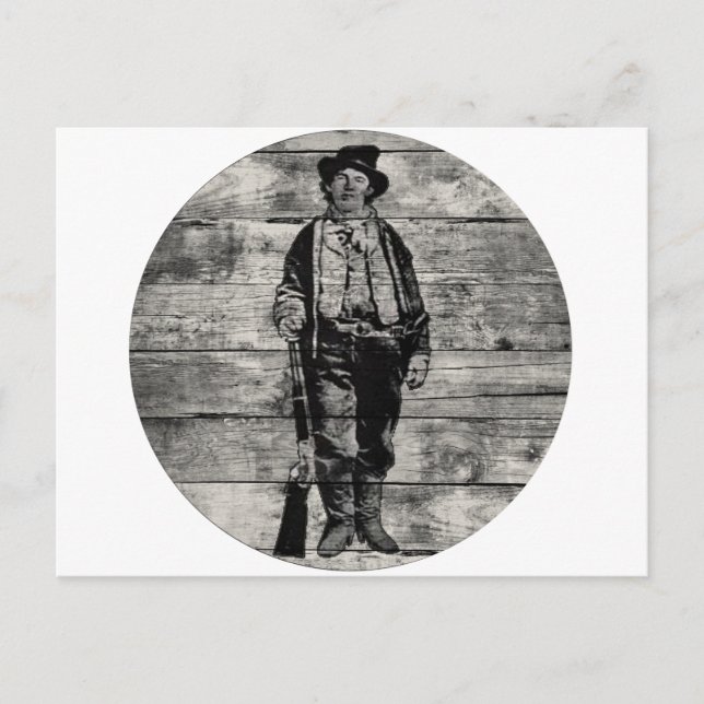 Billy The Kid on Wood Postkarte (Vorderseite)