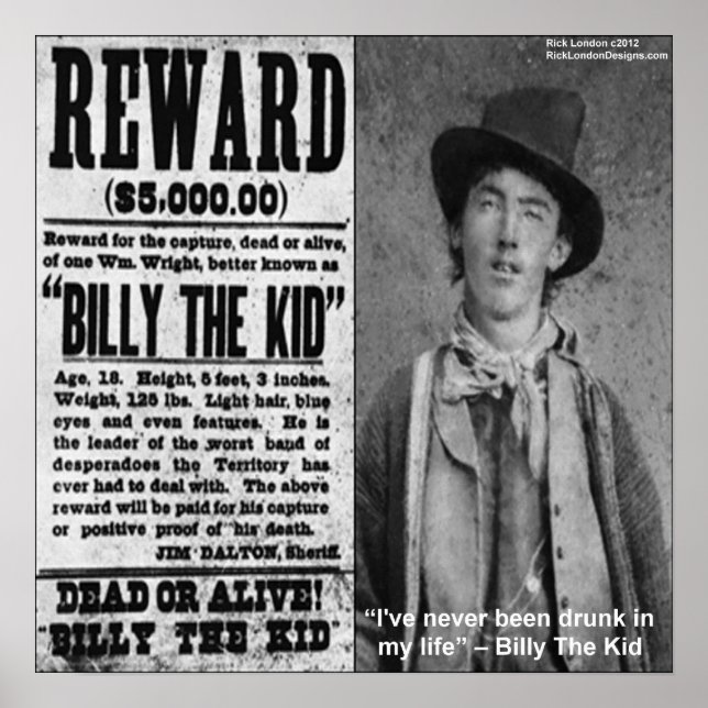 Billy The Kid Reward Poster (Vorne)