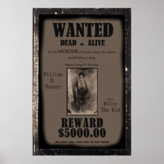 Billy The Kid Wollte Dead or Alive Poster