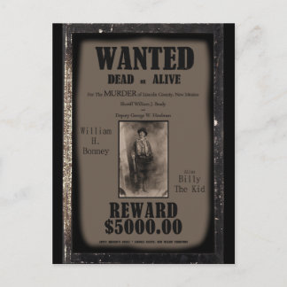Billy The Kid Wollte Dead or Alive Poster Postkarte