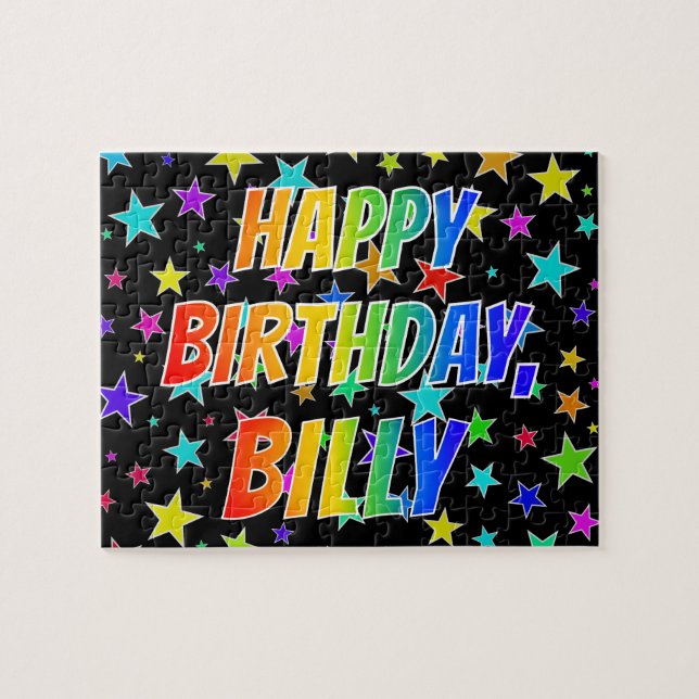 "BILLY" Vorname, Spaß "GLÜCKLICHER GEBURTSTAG" Puzzle (Horizontal)
