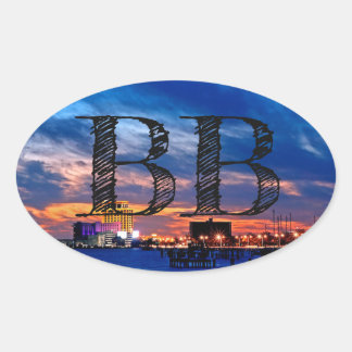Biloxi Beach "BB" Oval Sticker