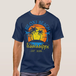 Biloxi Beach Mississippi Beach Sunset Palm Trees T-Shirt