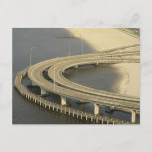 Biloxi Coastal Bridge Mississippi Golfküste Postkarte