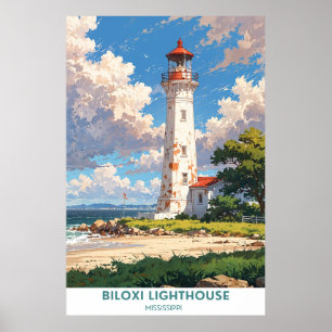 Biloxi Leuchtturm, Mississippi Poster