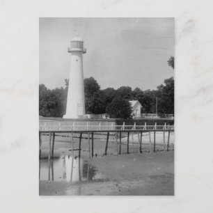 Biloxi Lighthouse Vintages Foto Postkarte